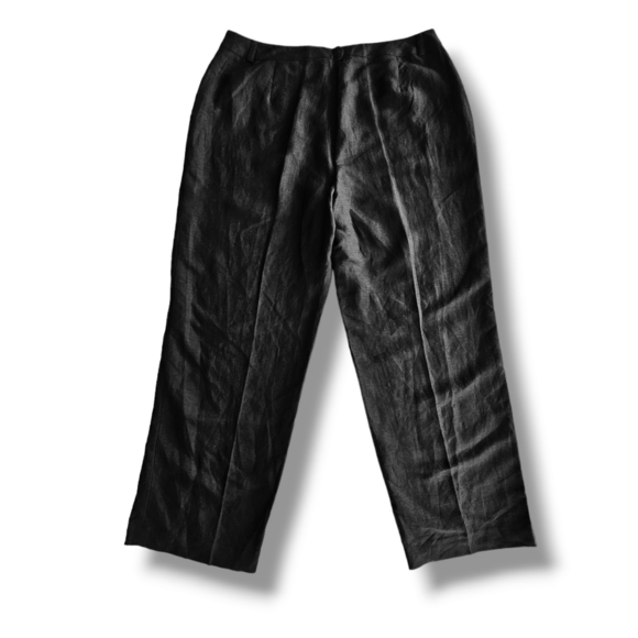 Kasper Womens Black Wide Leg Linen Pants 16W - Picture 2 of 16